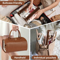 voioe Travel Makeup Organizer Bag Foldable Toiletry Large Capacity Brown by Deal US