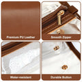 voioe Travel Makeup Organizer Bag Foldable Toiletry Large Capacity Brown by Deal US