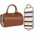 voioe Travel Makeup Organizer Bag Foldable Toiletry Large Capacity Brown by Deal US