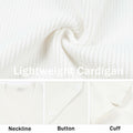 OPREXO Women's Ribbed Knit V Neck Button Down Cropped Cardigan White Size L by Deal US