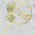 Party to Be Love Wedding Cake Topper Gold Acrylic Love 01 Design 02 by Deal US