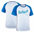 Fansamer Mens City Vintage Pinstripe Crew Neck Tee Shirt Blue White Size XL by Deal US