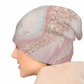 NoUtat Rose Gold Glitter Coral Gray Pastel Marble Slouchy Beanie Hat Unisex by Deal US