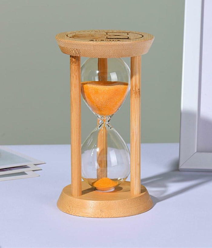 Mini Bamboo Sand Timer 3Min Orange 100% Bamboo Hourglass Sandglass Timer by Deal US
