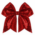 ZOLYCO Large 7" Glitter Cheer Bows Clips Hair Accessories Red 1Pcs by Deal US