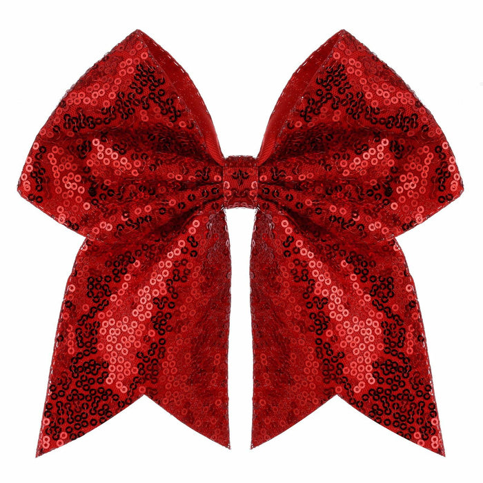 ZOLYCO Large 7" Glitter Cheer Bows Clips Hair Accessories Red 1Pcs by Deal US
