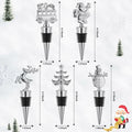 MANTIANJIN Christmas Wine Bottle Stoppers 5-Pack Zinc Alloy Silicone Silver by Deal US