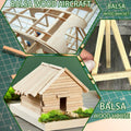 240PCS Wood Square Dowel Rods 1/8"x1/8"x12" Balsa Wood Sticks for Crafts by Deal US