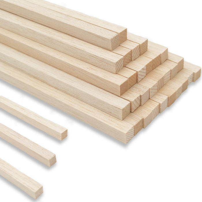 240PCS Wood Square Dowel Rods 1/8"x1/8"x12" Balsa Wood Sticks for Crafts by Deal US