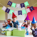Imtively Happy Birthday Banner Purplish Paper Party Decoration by Deal US