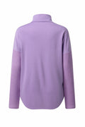 SHEWIN Women Oversized Button Up Sweatshirt Purple Size L by Deal US