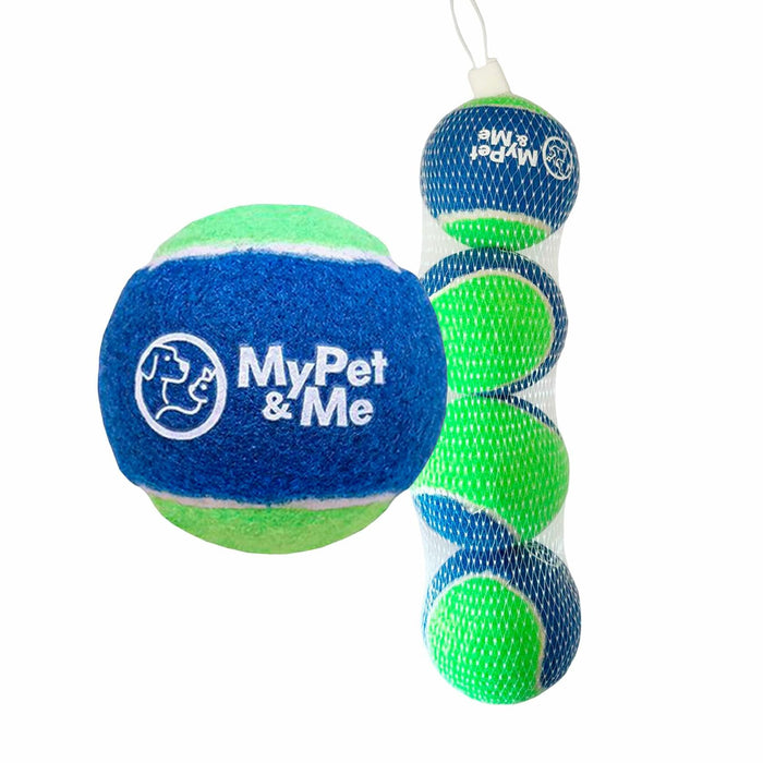 My Pet & Me Dog Tennis Balls 2.5-Inch Soft Lightweight Indoor Outdoor 4 Pack by Deal US