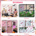 Sursurprise 48PCS 3D Halloween Bat Wall Stickers Pink Black Hot Pink Decor by Deal US