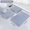 SWEMSTAR Bathroom Rugs 2pcs Memory Foam Quick-Dry Gray 17x24 + 20x32 by Deal US