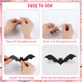 Sursurprise 48PCS 3D Halloween Bat Wall Stickers Pink Black Hot Pink Decor by Deal US