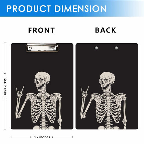 Britimes Wood Clipboard Nursing Clip Board Funny Skull Skeleton A4 Size by Deal US