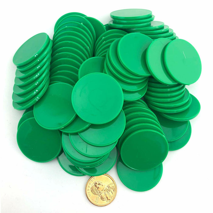 Smartdealspro Poker Chips 1.5in Opaque Plastic Game Tokens 100 Count Green by Deal US