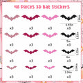 Sursurprise 48PCS 3D Halloween Bat Wall Stickers Pink Black Hot Pink Decor by Deal US