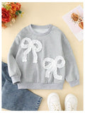 SOLY HUX Toddler Girl Crewneck Sweatshirt Grey Bows Graphic Size 5T by Deal US