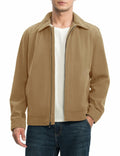 Rdruko Men's Corduroy Zip-Front Bomber Jacket Light Grey Size L by Deal US