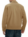Rdruko Men's Corduroy Zip-Front Bomber Jacket Light Grey Size L by Deal US