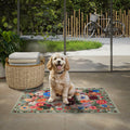 GRAMBET Area Rug 24x17 Inch Non Slip Low Pile Floral Green Garden by Deal US