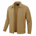 Rdruko Men's Corduroy Zip-Front Bomber Jacket Light Grey Size L by Deal US