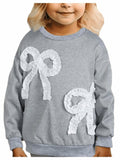 SOLY HUX Toddler Girl Crewneck Sweatshirt Grey Bows Graphic Size 5T by Deal US