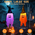 Svkipibe 2PCS 42x14in Halloween Large Standing Ghost Lights Orange 8 Modes by Deal US