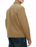 Rdruko Men's Corduroy Zip-Front Bomber Jacket Light Grey Size L by Deal US