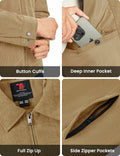 Rdruko Men's Corduroy Zip-Front Bomber Jacket Light Grey Size L by Deal US
