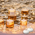 JEQUD 20 Pcs Floating Candles 1.5 Inch Unscented White Warm Tealights by Deal US