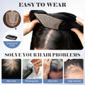 HAIRCUBE Hair Toppers for Women Real Human Hair 14in Natural Black 5x5.5in Base by Deal US