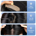HAIRCUBE Hair Toppers for Women Real Human Hair 14in Natural Black 5x5.5in Base by Deal US