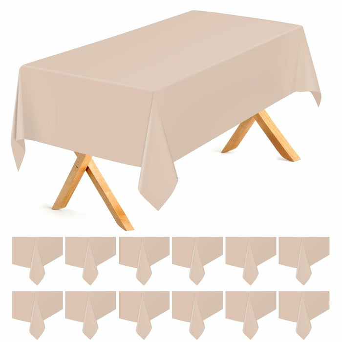 Kongdaoth Orange Disposable Plastic Tablecloths 54x108in 12 Pack by Deal US