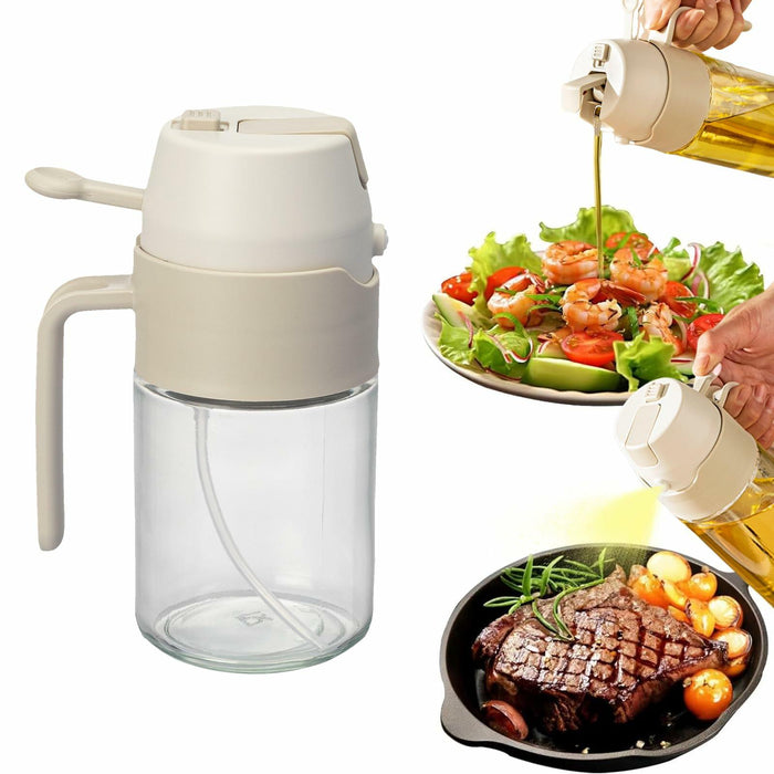 MDZF SWEET HOME Oil Sprayer 12.3oz 2-in-1 Olive Oil Dispenser White by Deal US