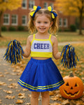 JenPen Girls Cheerleader Dress Crop Top Skirt Bow Hair Rope Ball Size L by Deal US