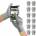 PTCOL PU Coated Work Gloves 12 Pairs Black Polypropylene Size XL by Deal US