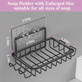 Ailibuligo Adhesive Soap Bar Holder with Hooks Black 4 Pack Shower Wall by Deal US