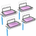 Ailibuligo Adhesive Soap Bar Holder with Hooks Black 4 Pack Shower Wall by Deal US