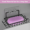 Ailibuligo Adhesive Soap Bar Holder with Hooks Black 4 Pack Shower Wall by Deal US
