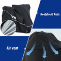 SUPCVR Motorcycle Cover Heavy Duty Waterproof UV-Proof Reflective Strips Black by Deal US