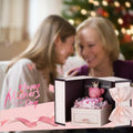 Generic Preserved Rose Gift Box with Pink Moss Bear & Necklace Gift by Deal US