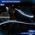 SUPCVR Motorcycle Cover Heavy Duty Waterproof UV-Proof Reflective Strips Black by Deal US