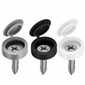 YDKOEDD 200pcs Plastic Hinged Screw Cover Caps Waterproof Black Large by Deal US