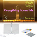 WESUN LED Note Board Acrylic Light Up Message Board 7 Pens 7.9x7.9" by Deal US