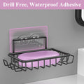 Ailibuligo Adhesive Soap Bar Holder with Hooks Black 4 Pack Shower Wall by Deal US