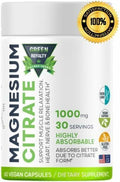 GREEN ROYALTY Magnesium Citrate 1000mg 60 Vegan Capsules Gluten Free USA by Deal US