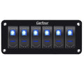 Garfour Marine 6 Gang 5 Pin Red LED Aluminum Rocker Switch Panel by Deal US