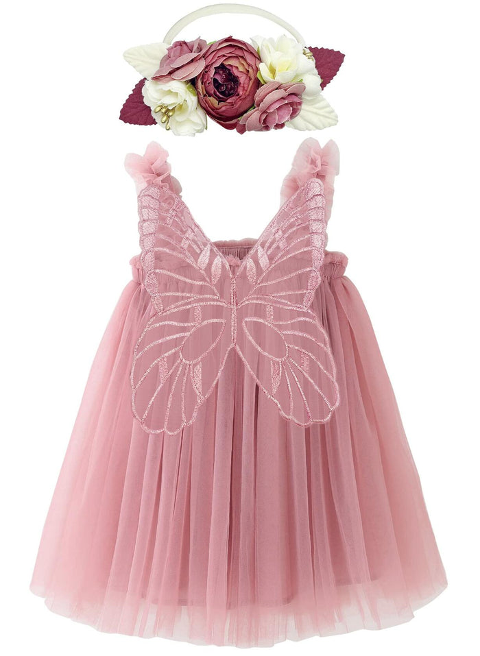 BGFKS Layered Butterfly Tulle Tutu Dress Baby Girls Dusty Rose Size 2T by Deal US